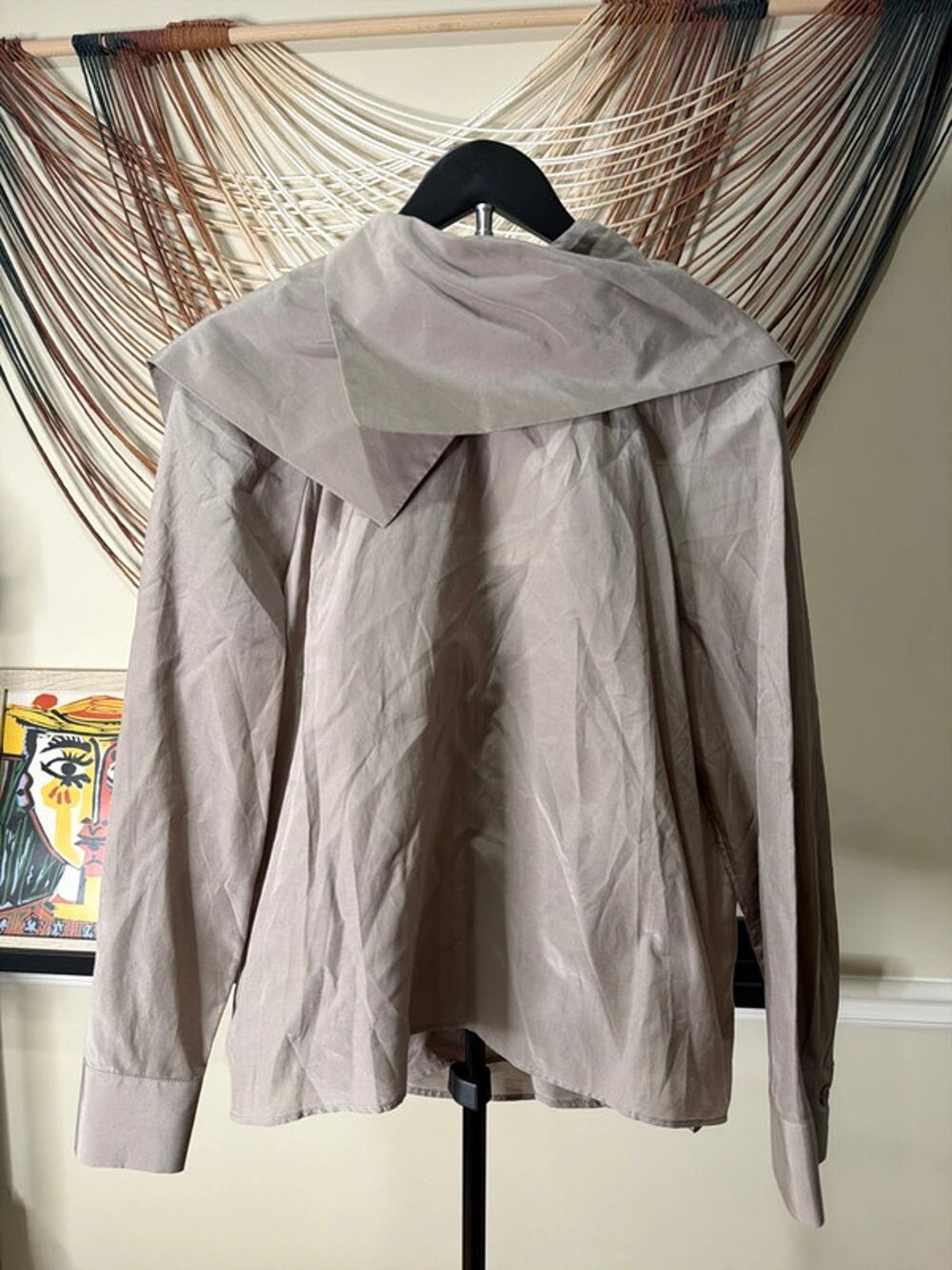 Zara ZW Collection NWT tope open back scarf blouse m 2866